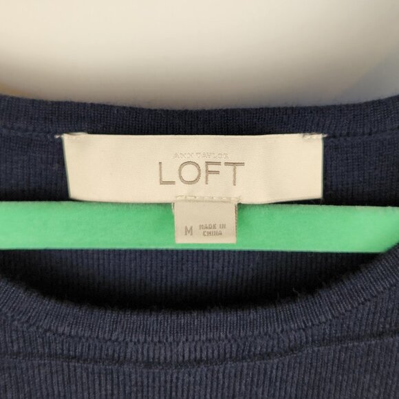 Ann Taylor Loft Wool Blend Striped Stretchy Knit Sleeveless Midi Dress sz M - Picture 6 of 8